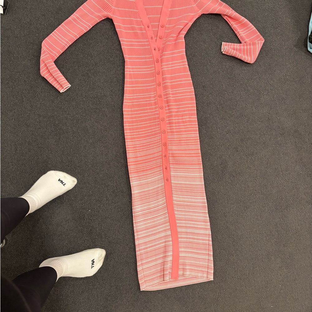 Staud pink Button-Down Maxi sweater  Dress